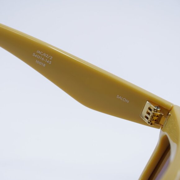 Jacquemus SALON JAC/62 C2 Sunglasses Yellow Rectangle Frame, Brown Lenses - Picture 6 of 10